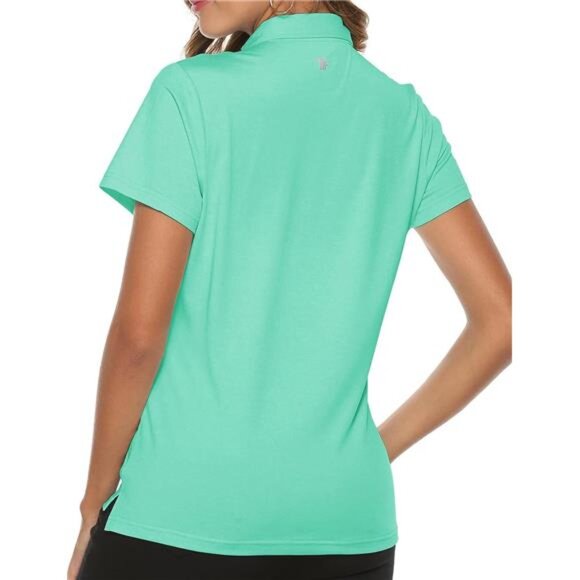 Women's Golf Polo Short Sleeve Shirts Lightweight Moisture Wicking Collared - Picture 3 of 7